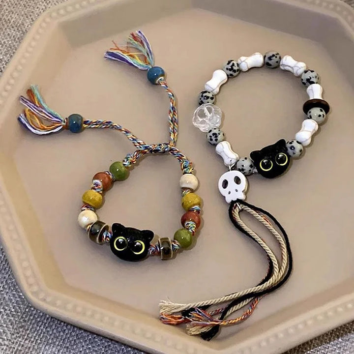 Kat and Skull Charm Bracelet – Selina-Skull + Cat-State of Style