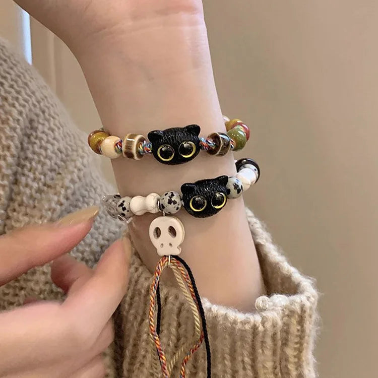 Kat and Skull Charm Bracelet – Selina-Skull + Cat-State of Style