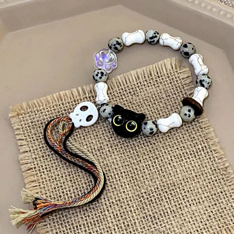 Kat and Skull Charm Bracelet – Selina-Skull + Cat-State of Style