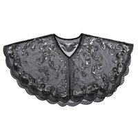 Kathy 1920s Glitter Sequin Cape-Black-State of Style