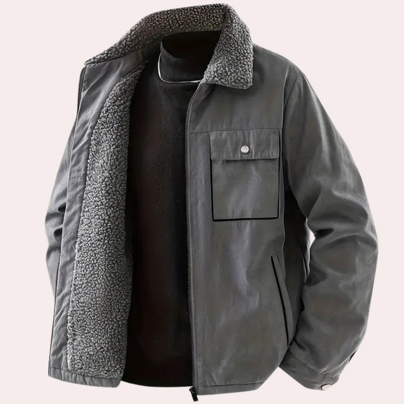 Kebell - Warm Lined Winter Jacket for Men-Grey-S-State of Style