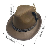 Kenneth Traditional Hat – Alpine Hat with Feathers for Oktoberfest-Brown-State of Style