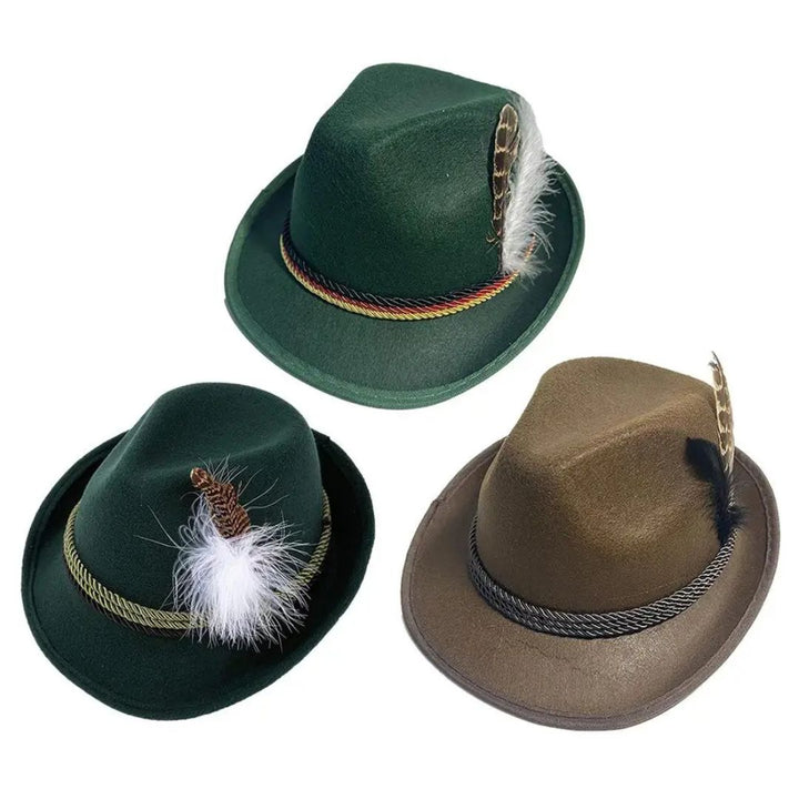 Kenneth Traditional Hat – Alpine Hat with Feathers for Oktoberfest-Brown-State of Style