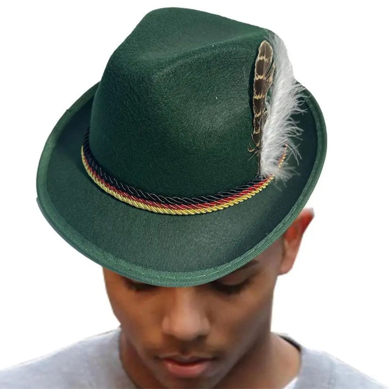 Kenneth Traditional Hat – Alpine Hat with Feathers for Oktoberfest-Green-State of Style
