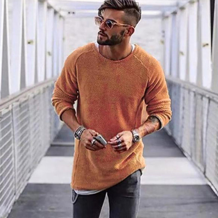 KenziesShirt | Long Jersey with Round Neck for Men | Casual & Stylish-Orange-S-State of Style