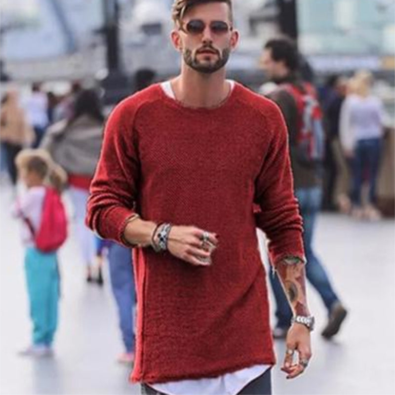 KenziesShirt | Long Jersey with Round Neck for Men | Casual & Stylish-Red-S-State of Style
