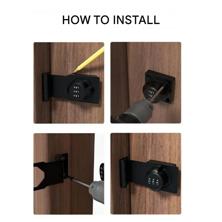 Keyless Combination Lock - SecureCode-Black-State of Style