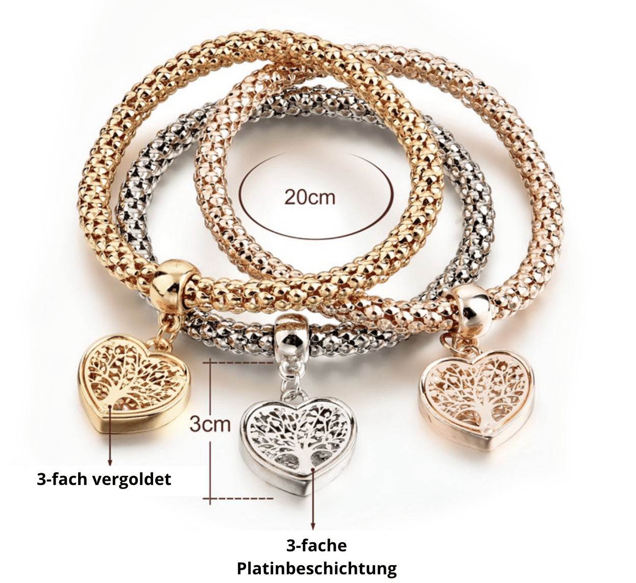 Tree of Life Bracelet Set (3-piece) - Liora