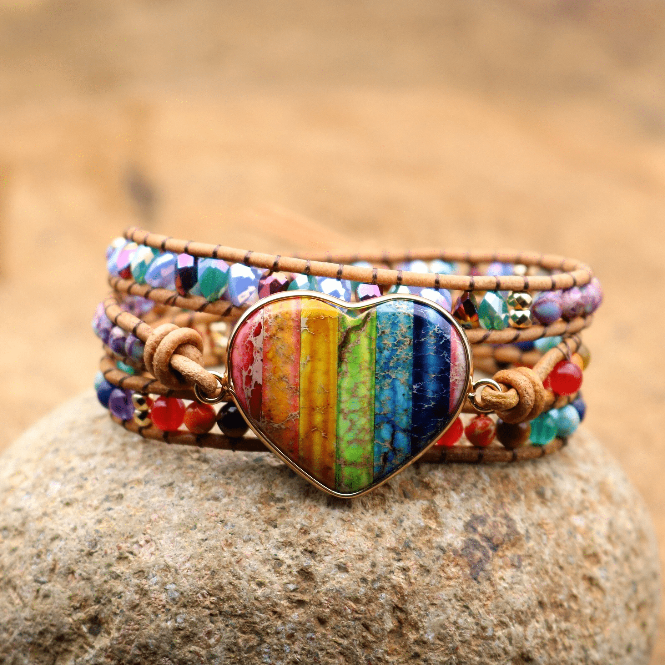 Chakra Heart Wrap Bracelet - Liora