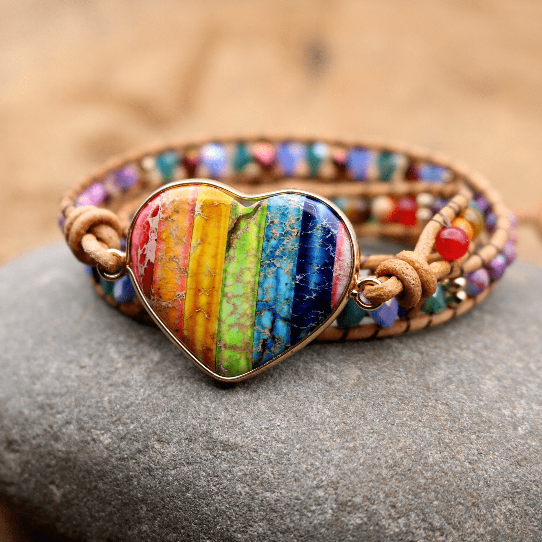 Chakra Heart Wrap Bracelet - Liora