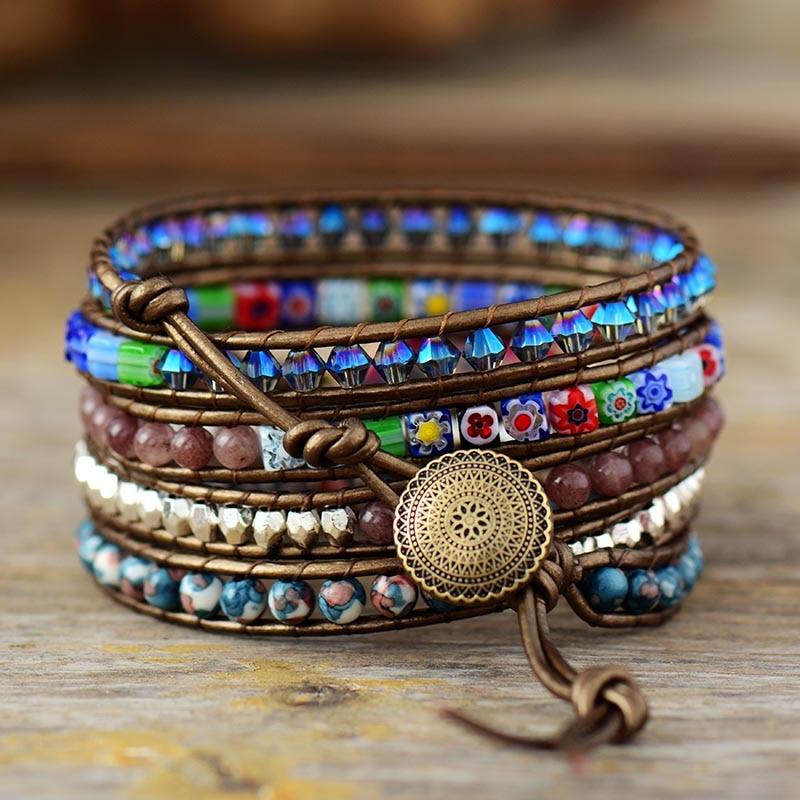 Flora Flower Protection Wrap Bracelet - Boho Elegance