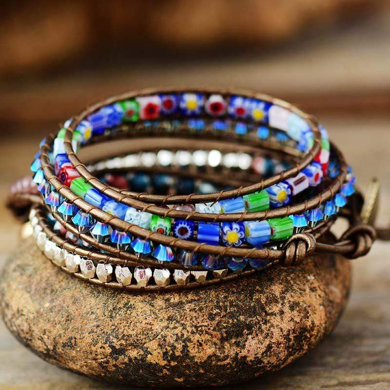 Flora Flower Protection Wrap Bracelet - Boho Elegance