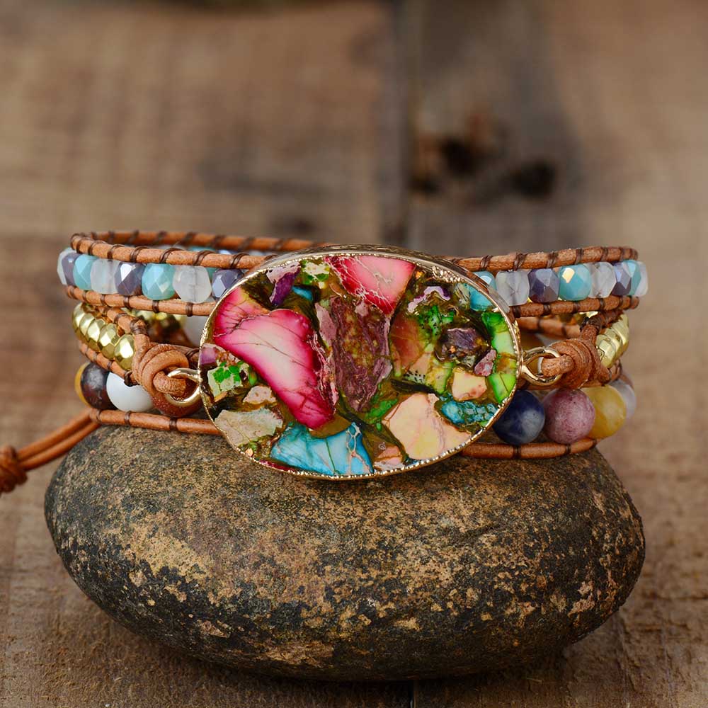 Goddess Amazonite Wrap Bracelet - Aurora