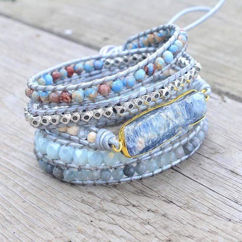 Aurina Healing Blue Topaz Wrap Bracelet