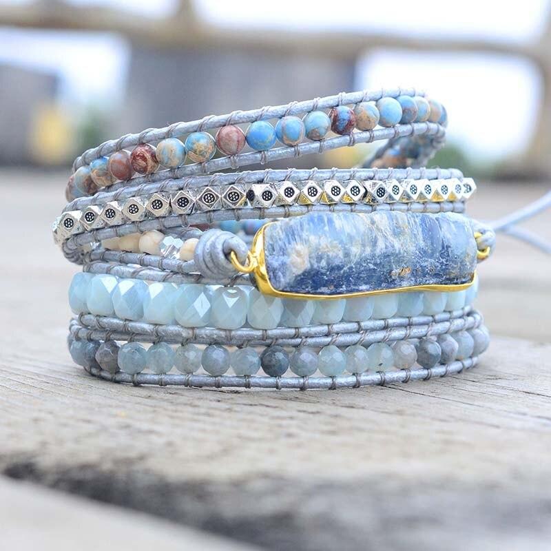 Aurina Healing Blue Topaz Wrap Bracelet