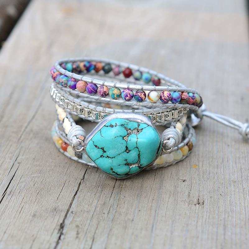 Healing Turquoise Wrap Bracelet - Amara