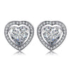 Silver Zirconia Heart Shaped Earrings - Celestia