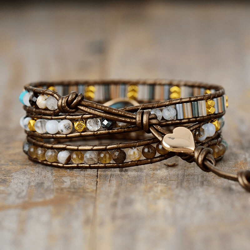 Labradorite Protective Wrap Bracelet - Sylvana