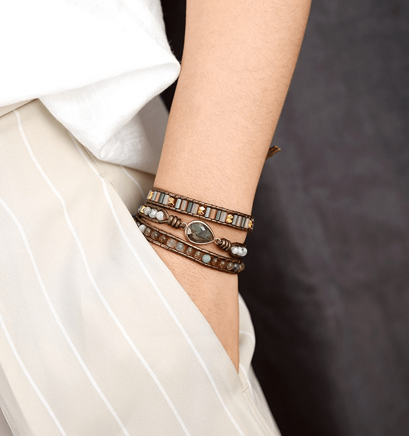 Labradorite Protective Wrap Bracelet - Sylvana