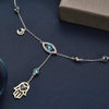 Silver Hamsa Crystal Necklace - Nayomi