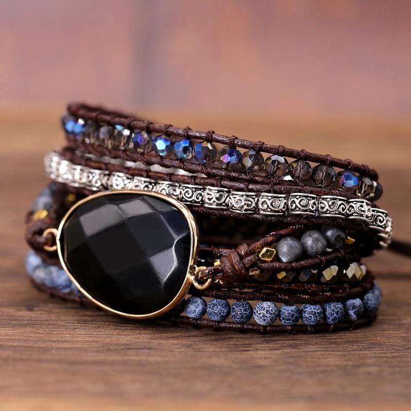 Powerful Onyx Wrap Bracelet - Isadora