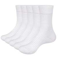 Khalil Traditional Socks – 5-Pack Breathable Cotton Business Socks-White-State of Style