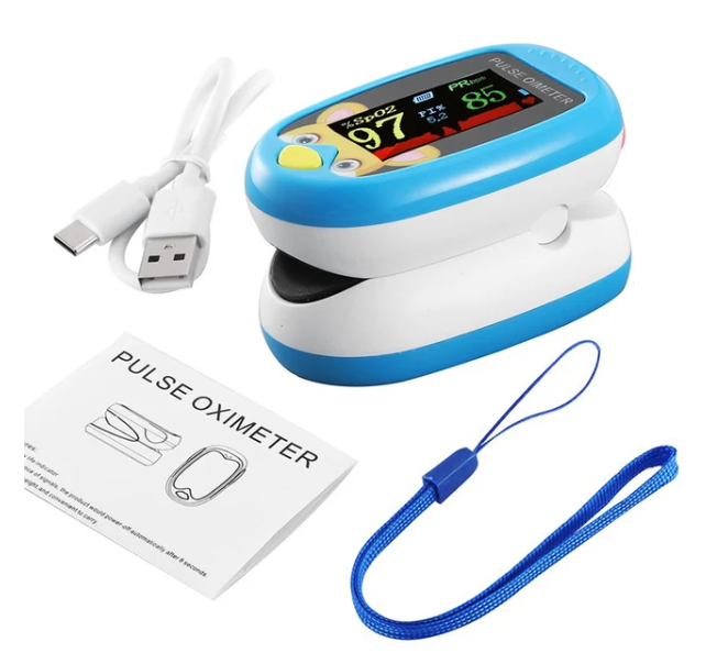 KidPulse Kid-Friendly Pulse Oximeter for Health Monitoring-Blue-State of Style