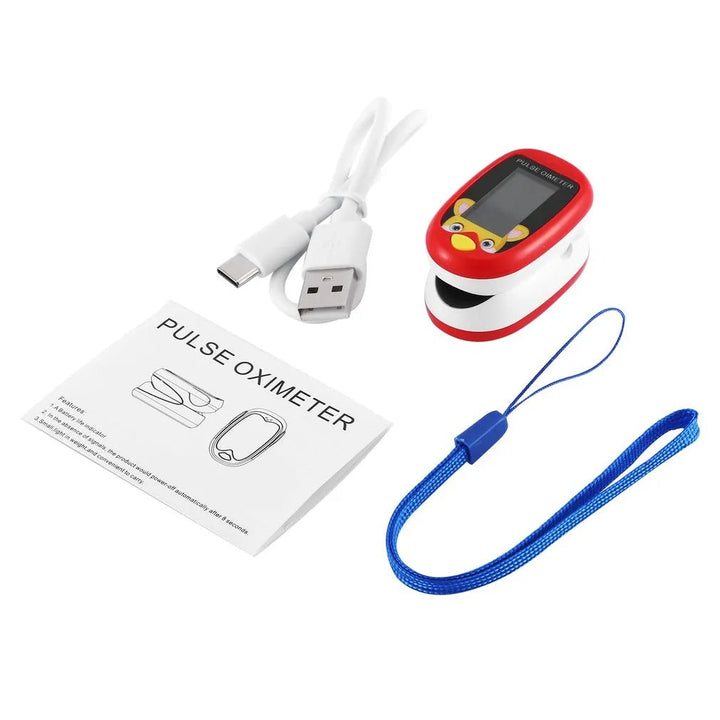 KidPulse Kid-Friendly Pulse Oximeter for Health Monitoring-Red-State of Style