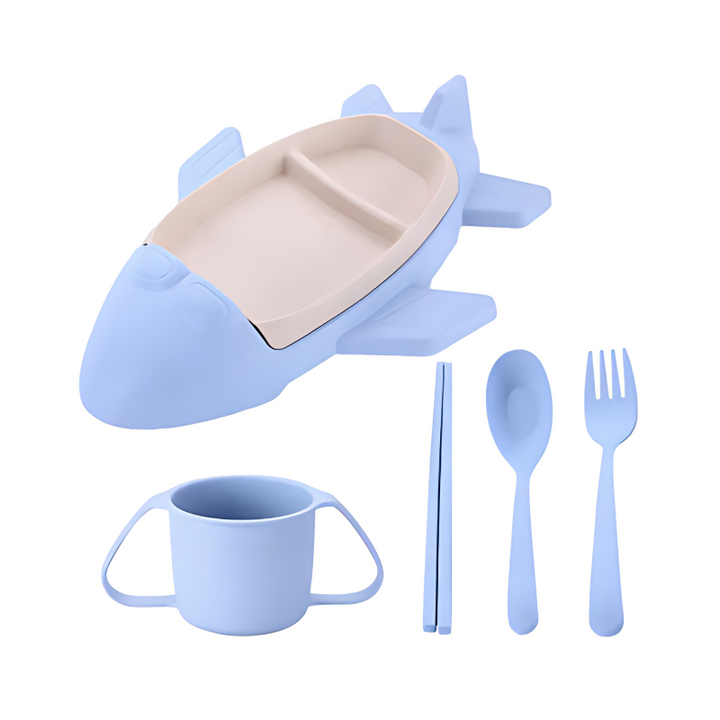 Kids' Dining Set - TurboTable-Blue-Airplane-State of Style
