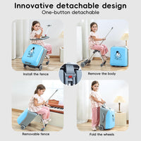 Expandable Ride-On Kids’ Luggage with Foldable Trolley – Rover