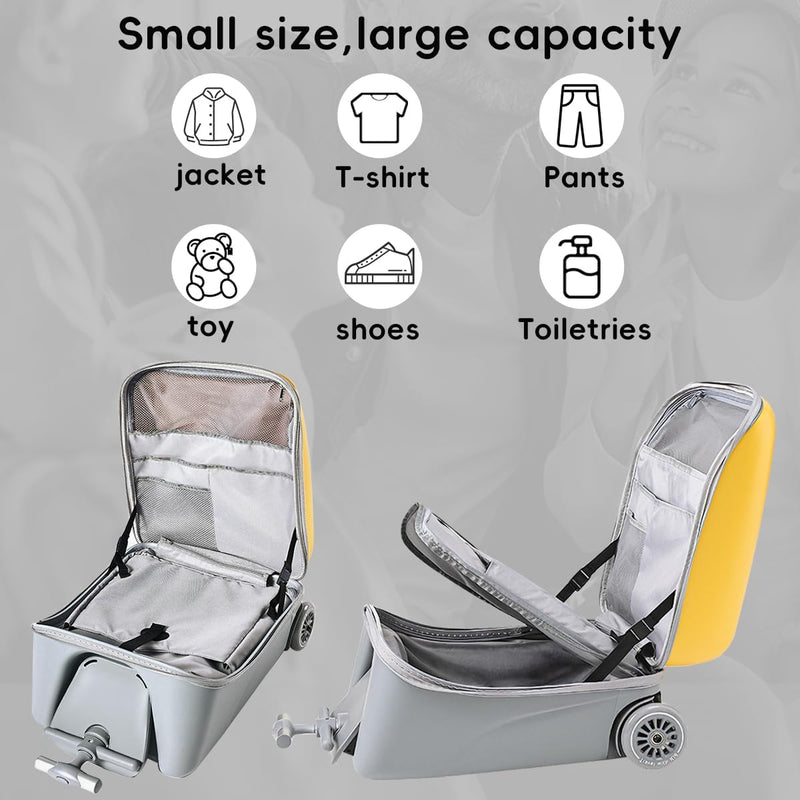 Expandable Ride-On Kids’ Luggage with Foldable Trolley – Rover