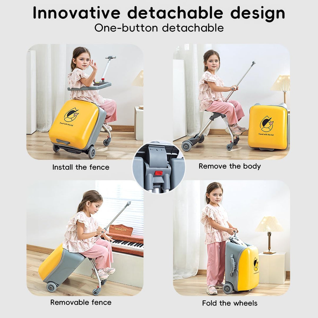 Expandable Ride-On Kids’ Luggage with Foldable Trolley – Rover
