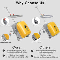 Expandable Ride-On Kids’ Luggage with Foldable Trolley – Rover