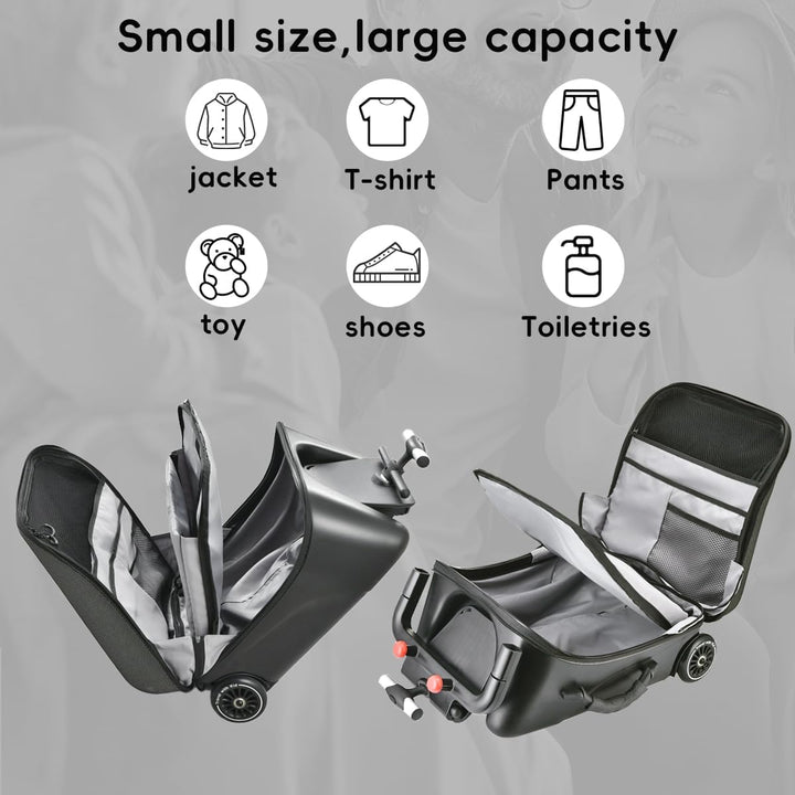 Expandable Ride-On Kids’ Luggage with Foldable Trolley – Rover