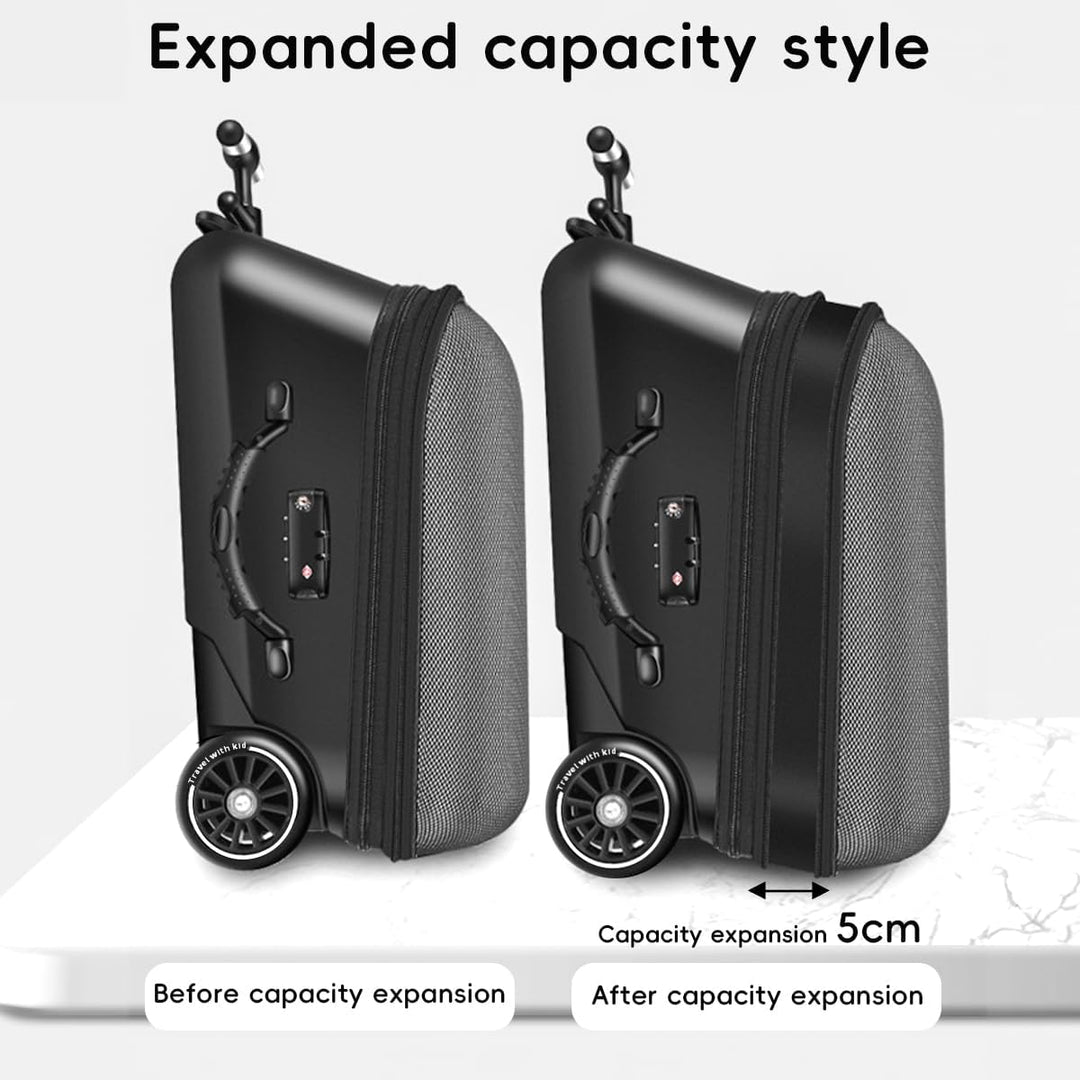 Expandable Ride-On Kids’ Luggage with Foldable Trolley – Rover