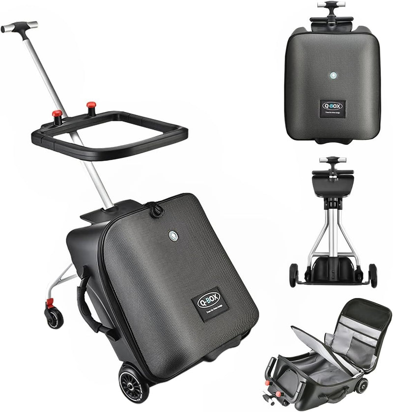 Expandable Ride-On Kids’ Luggage with Foldable Trolley – Rover