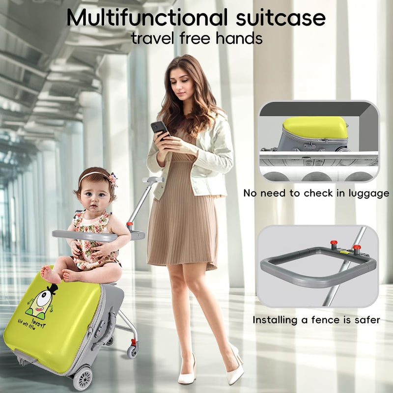 Expandable Ride-On Kids’ Luggage with Foldable Trolley – Rover