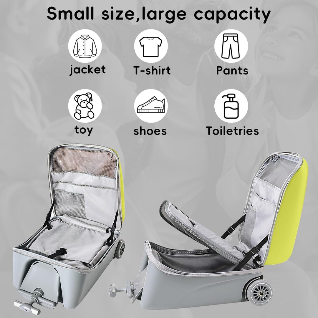 Expandable Ride-On Kids’ Luggage with Foldable Trolley – Rover
