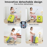 Expandable Ride-On Kids’ Luggage with Foldable Trolley – Rover