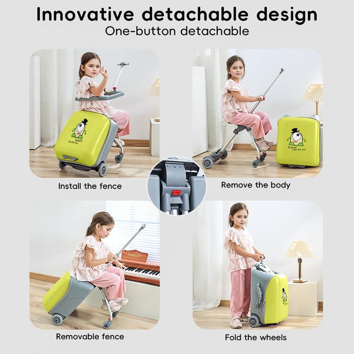 Expandable Ride-On Kids’ Luggage with Foldable Trolley – Rover