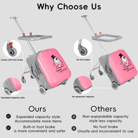 Expandable Ride-On Kids’ Luggage with Foldable Trolley – Rover