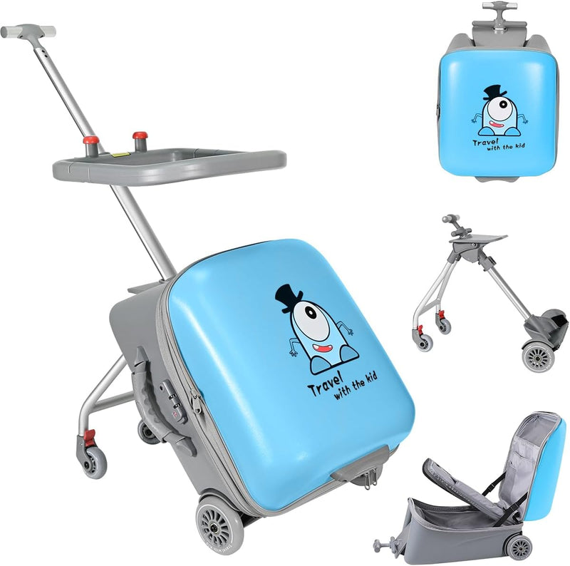 Expandable Ride-On Kids’ Luggage with Foldable Trolley – Rover