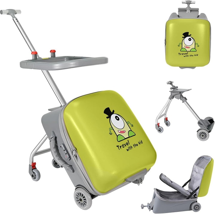 Expandable Ride-On Kids’ Luggage with Foldable Trolley – Rover