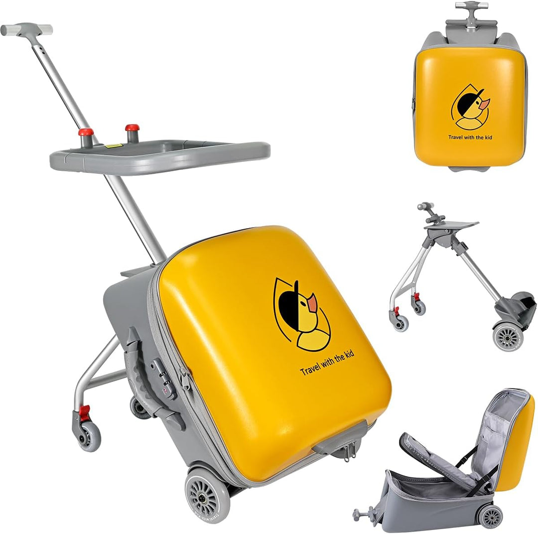 Expandable Ride-On Kids’ Luggage with Foldable Trolley – Rover