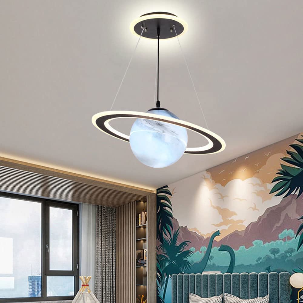 Kids' Room LED Pendant Light - CosmoGlow-3 Colour Temperatures-A (Without Astronaut)-Blue Earth-State of Style