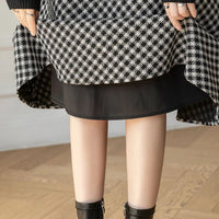 Kimberly Traditional Skirt – High-Waisted Wool Check A-Line Skirt-S-State of Style