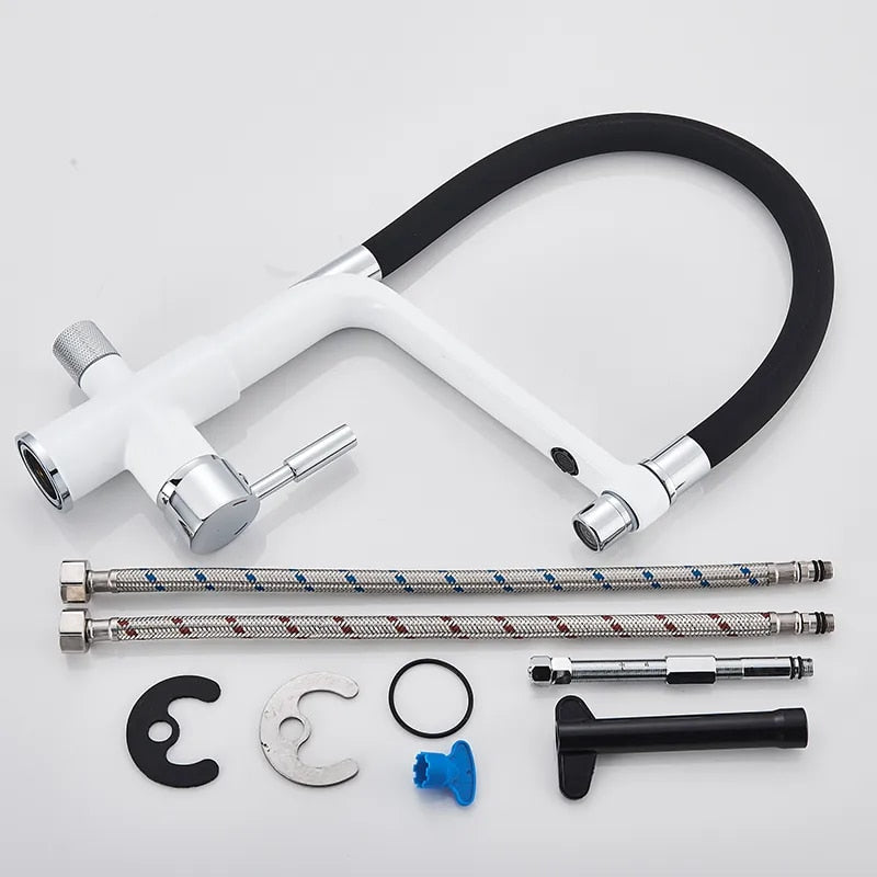 Kitchen Tap with Double Outlet and Water Filtration - PureFlow Duo-Chromium-State of Style