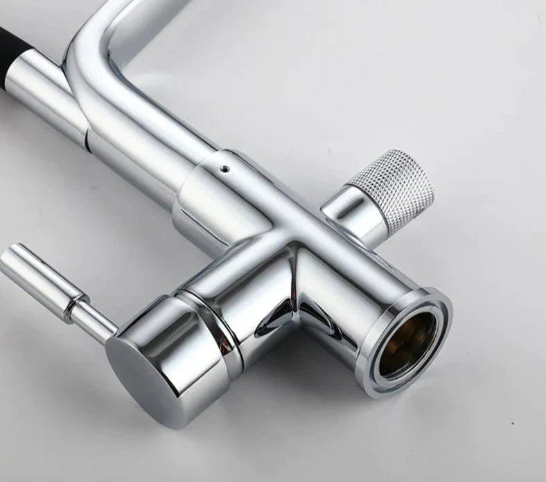 Kitchen Tap with Dual Spout & Water Filtration – PureFlow Duo-Chrome-State of Style