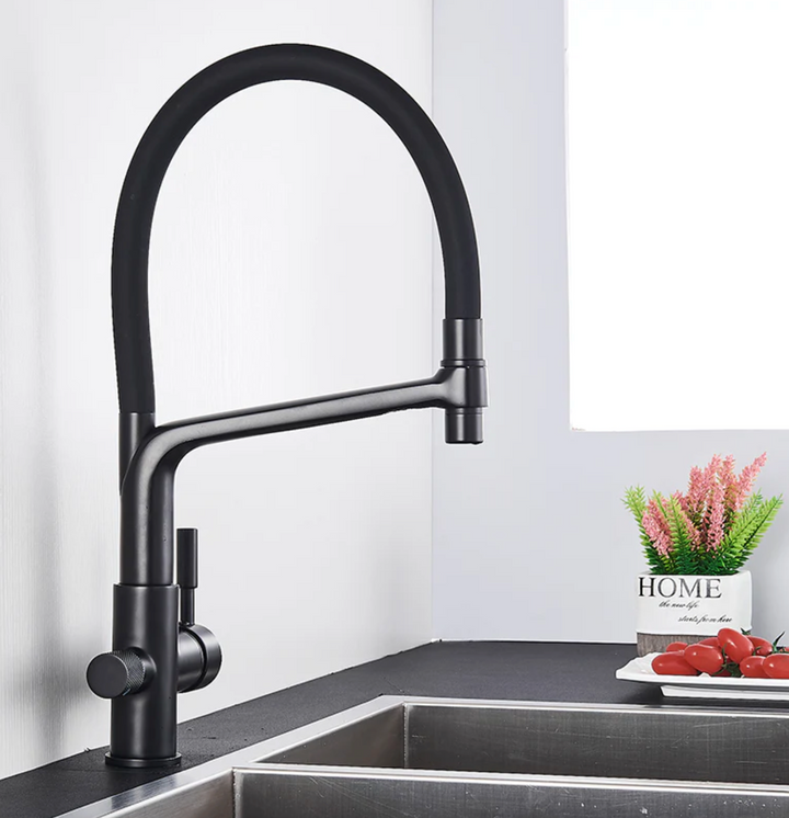 Kitchen Tap with Dual Spout & Water Filtration – PureFlow Duo-Chrome-State of Style