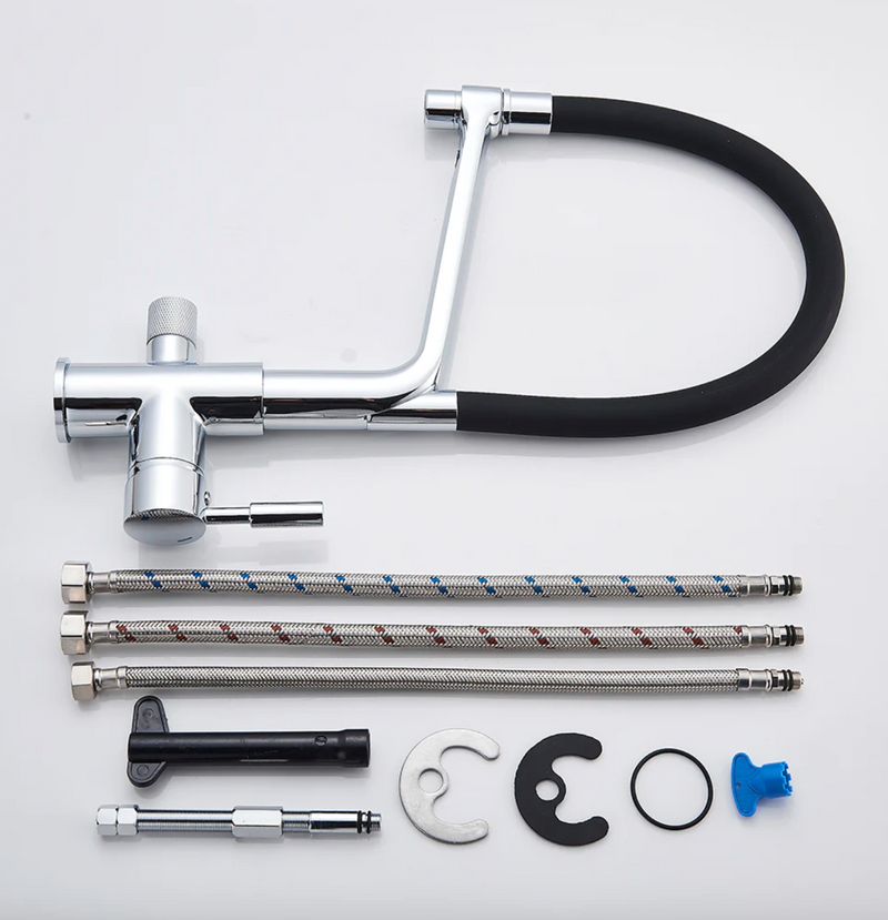 Kitchen Tap with Dual Spout & Water Filtration – PureFlow Duo-Chrome-State of Style